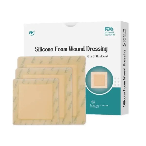 Adhesive antimicrobial foam dressing ulcer prevention and treatment 5mm thickness silicone foam wound dressing